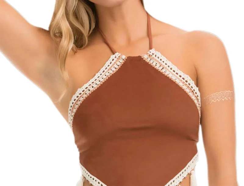 Cropped Bikini Top In Ever Suede Two-tone bikini, Bold, Stylish, Trendy
